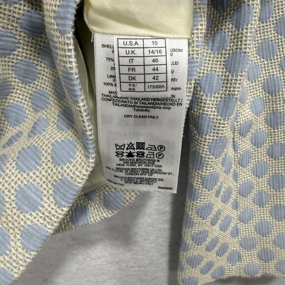 Brooks Brothers Blazer Womens 10 Polka Dot Textured Lined Classic Workwear Jacke - Picture 4 of 11